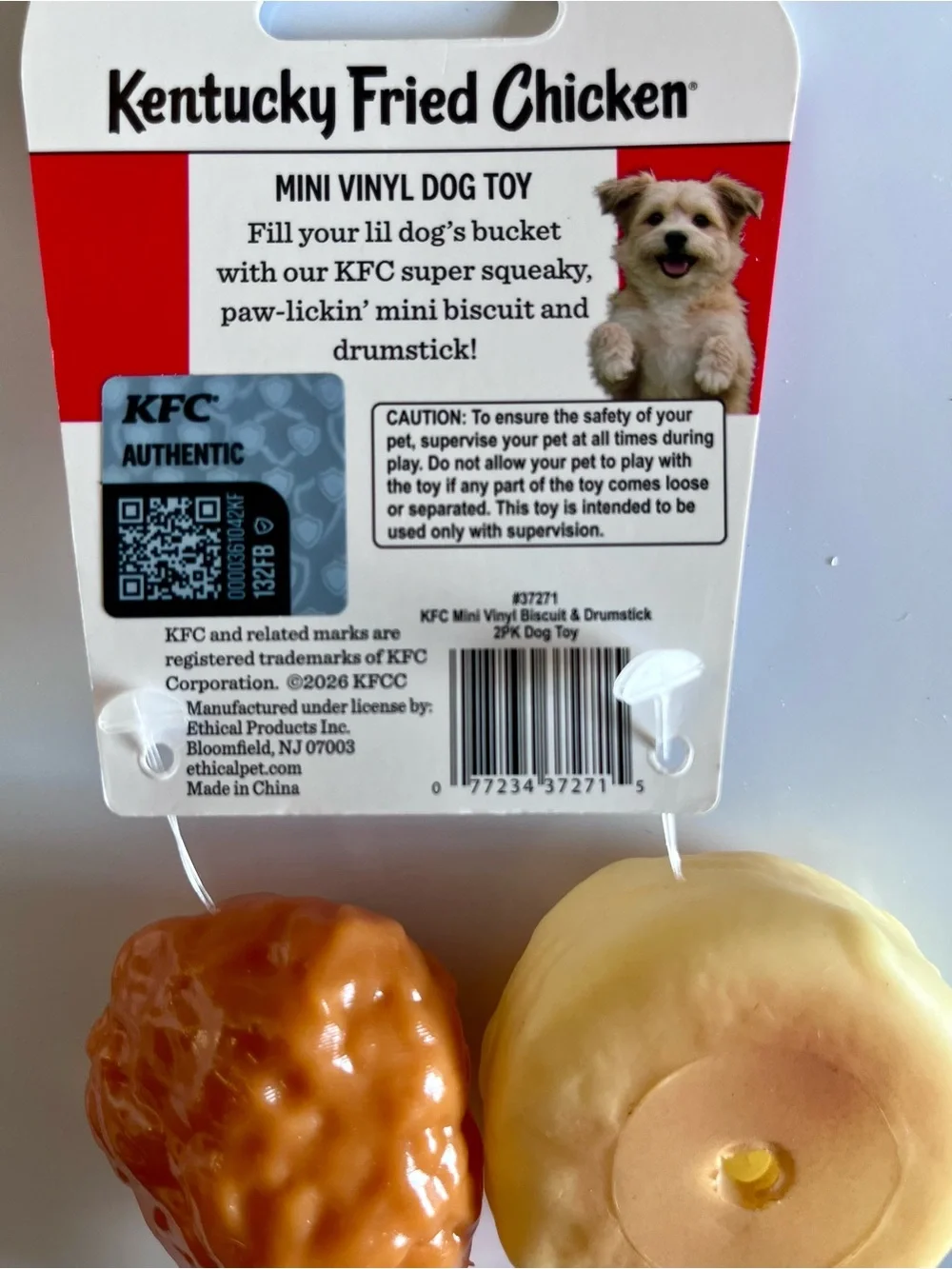Kentucky Fried Chicken Dog Toy Bundle - 4 Toys - Biscuit, Chicken, Wrap, Drink